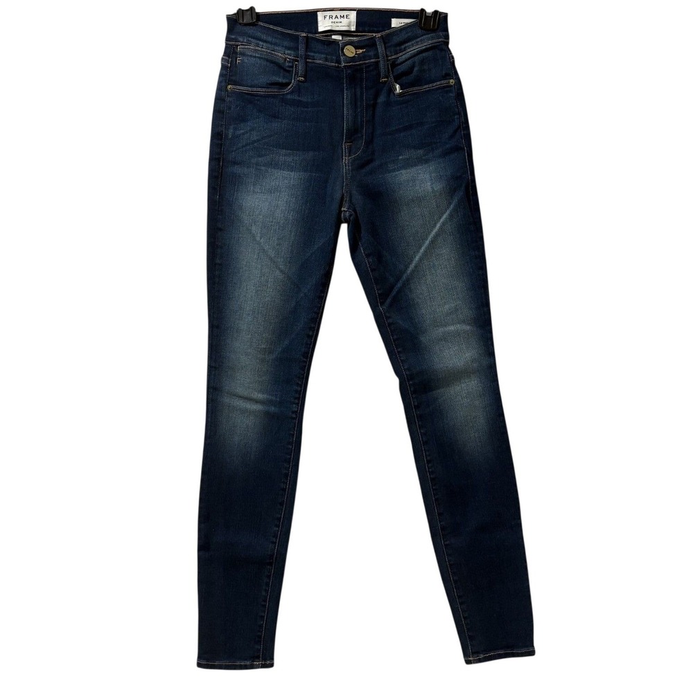 Frame Womens‎ Jeans Size 26 Le High Skinny Dark Wash Distressed Stretch